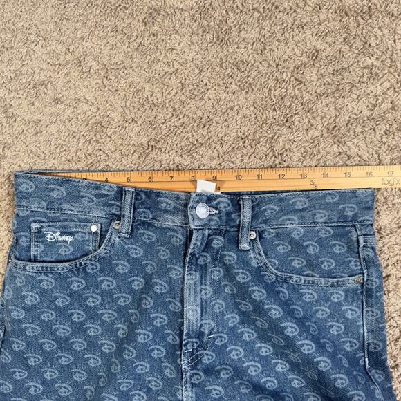 H&M Disney 100 X Monogram Jeans Loose Straight Leg Men 30X32 EUC Rare Light Wash - Picture 4 of 11
